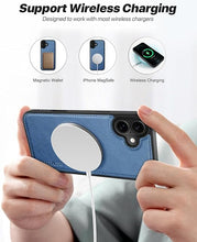 Load image into Gallery viewer, OCASE for iPhone 16 Plus Case Detachable Wallet Case with Card Holder, 2 in 1 Pu Leather Flip Folio with RFID Blocking Stand Wrist Strap Shockproof Phone Cover 6.7 Inch 2024, Light Blue