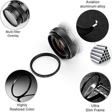 Load image into Gallery viewer, 55mm Star Filter 3 Pieces Starburst Lens Filter(4 Points,6 Points,8 Points) with Centre Pinch Lens Cap for Nikon Sony Olympus Pentax Tarmon Sigma and Other DSLR Cameras + 3 Slot Filter Pouch