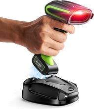 Load image into Gallery viewer, Eyoyo 2D QR Industrial Barcode Scanner with Wireless Charging Stand, Rugged Heavy Duty & IP65 Waterproof 3-in-1 Bluetooth &Wireless&USB Hands-Free Barcode Reader for Laptop Desktop Tablet Android