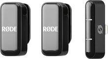 Load image into Gallery viewer, RØDE Wireless Micro - Compact Wireless Microphone, Two Mics with Charge Case for Smartphone Content Creation - Lightning, Black