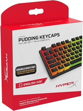 Load image into Gallery viewer, HyperX Pudding Keycaps - Double Shot PBT Keycap Set with Translucent Layer, for Mechanical Keyboards, Full 104 Key Set, OEM Profile, English (US) Layout - Black