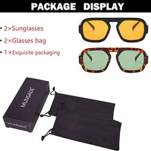 Load image into Gallery viewer, MUNSADE Trendy Square Aviator Sunglasses for Women Flat Top Designer Stylish Frame Sun Glasses Vintage Shades