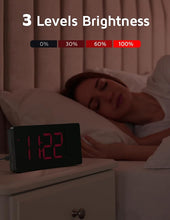 Load image into Gallery viewer, GOLOZA Projection Alarm Clock, Digital Clock with Modern Curved Design 180° Rotatable Projector, 3-Level Brightness Dimmer, Clear Red LED Display, Progressive Volume, 9mins Snooze,12/24H, for Bedroom