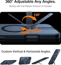 Load image into Gallery viewer, TORRAS Upgraded 360°Rotable Stand Magnetic Case for iPhone 16 Pro Max Case,Full Camera Protection,Fit for MagSafe,16FT Mil-Grade Drop Protection for Case iPhone 16 Pro Max (6.9"), Black Titanium