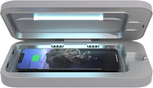 Load image into Gallery viewer, PhoneSoap Wireless UV Phone Sanitizer & Universal Phone Charger Box with Qi Charging | Patented & Clinically Proven 360-Degree UV-C Light Sanitizer | Disinfects and Charges All Phones (Gunmetal Grey)