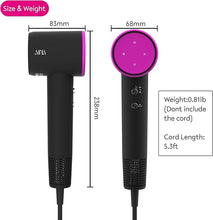 Load image into Gallery viewer, AINA Hair Dryer, Blow Dryer - Brushless Motor, 110,000 RPM Lightweight, Ionic Travel 110V/ALCI Plug(Sexy Rose)