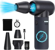 Load image into Gallery viewer, Compressed Air Duster,180000RPM Electric Dust Air Blower,3 Gear Cordless Rechargeable Jet Dryer Blower,No Canned Air Duster,Jet Fan for Keyboard Computer Car Cleaning,Inflating,Dry-Black