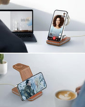 Load image into Gallery viewer, Wireless Charger for iPhone Charging Station: 3 in 1 Phone Charger Stand for iPhone 16/15/14/13/12/11/SE/X Pro Max Plus - Apple Watch Ultra/10/9/8/SE/7/6/5/4/3 - AirPods 2/3/4 Pro