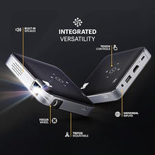 Load image into Gallery viewer, KODAK Luma 150 Ultra Mini Pocket Pico Projector - Black Built-in Battery & Speaker, 1080P Support Portable Wireless LED DLP Movie & Video Travel Projector, connects to iPhone and Android