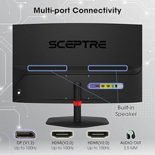 Load image into Gallery viewer, Sceptre Curved 24-inch Gaming Monitor 1500R DisplayPort HDMI X2 Eye Care 100% sRGB Build-in Speakers, 1ms 100Hz Machine Black 2024 (C248W-FW100T Series)