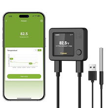 Load image into Gallery viewer, WiFi Thermometer with Freezer Alarm, Digital Freezer Thermometer, Email Alert, App Notification, 2-Years Data Export, Remote App Monitor for Freezer, Refrigerator, Fish Tank (Need Power Supply)