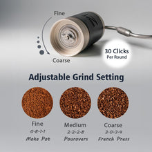Load image into Gallery viewer, 1Zpresso J Manual Coffee Grinder Silver Capacity 35g with Assembly Stainless Steel Conical Burr - Numerical Internal Adjustable Setting