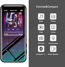 Load image into Gallery viewer, MP3 Player 136GB with Bluetooth 5.2 Portable Music Player with 2.4" Large Screen Headphones Built-in Speaker Support FM Radio Voice Recorder E-Book