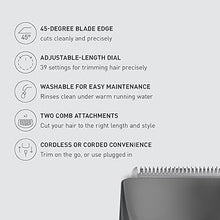 Load image into Gallery viewer, Panasonic Performance Hair Clippers with 2 Attachments and Adjustable Length Settings, Corded or Cordless Trimmer for Hair and Beard - ER-GC63-H (Silver)