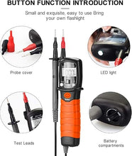 Load image into Gallery viewer, BTMETER Digital Pen Multimeter AC DC 600V Voltmeter, 60M Ohm Resistance Meter, with Backlit Screen, Continuity Test Auto Power Off Electric DMM Tester BT-38B