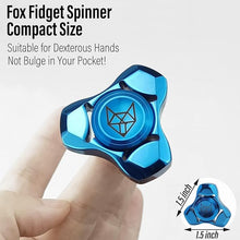 Load image into Gallery viewer, FREELOVE Metal Fidget Spinner, Stainless Steel Heavy, Long Spinning Toys, Cool Silent, Small Mini Fox Figette Spiner for Adults Men Anxiety, Quiet Bearing, Blue