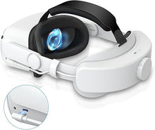 Load image into Gallery viewer, Head Strap Compatible with Oculus Quest 2,Meta Quest 2 Accessories Adjustable Elite Strap Replacement for Enhanced Comfort Support and Gaming Immersion in VR (6,000mAh Battery)