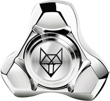 Load image into Gallery viewer, FREELOVE Metal Fidget Spinner for Adults, Stainless Steel Heavy Spinning Toys, Small Mini Fox Hand Gyro, Bearing Premium Long High Spin Fidget Block, Silver