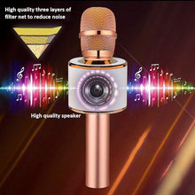Load image into Gallery viewer, BONAOK Wireless Bluetooth Karaoke Microphone, 3-in-1 Portable Handheld Mic Speaker for All Smartphones,Gifts for Girls Kids Adults All Age Q37(Rose Gold)
