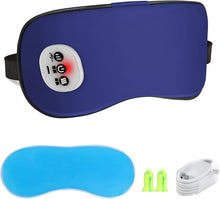 Load image into Gallery viewer, Cordless Heated Eye Massager with Cooling Eye Pad, Vibrating Heating Sleeping Mask for Men Women Kids -USB Charing Heated Eye Mask Electric for Dry Eyes, Relax,Travel (Blue)