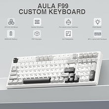 Load image into Gallery viewer, AULA F99 Wireless Mechanical Keyboard,Tri-Mode BT5.0/2.4GHz/USB-C Hot Swappable Custom Keyboard,Pre-lubed Linear Switches,Gasket Structure,RGB Backlit Gaming Keyboard for PC/Tablet/PS/Xbox