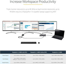 Load image into Gallery viewer, StarTech.com USB C Dock - Triple 4K Monitor USB Type-C Docking Station - 100W Power Delivery - DP 1.4 Alt Mode & DSC, 2X DisplayPort 1.4/HDMI 2.0-6xUSB (2X 10Gbps), SD - Windows/Chrome (DK31C2DHSPD)