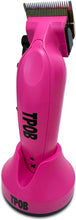 Load image into Gallery viewer, TPOB X Digital Brushless 6800rpm Professional Hair Trimmer Hair Clippers for Men, Psycho Zero Gapped T-Blade Trimmer Cordless Rechargeable Edgers Clippers (X Clipper Pink with Stand)