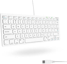 Load image into Gallery viewer, Macally USB Wired Keyboard for Mac and Windows PC - Plug and Play Apple Keyboard with 78 Scissor Switch Keys and 13 Shortcut Keys - Compact & Small Keyboard that Saves Spaces and Looks Great - White