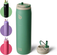 Load image into Gallery viewer, BOTTLE BOTTLE Stainless Steel Water Bottle with Straw Lid and Handle 32 oz Vacuum Insulated Water Bottle for Sports Travel Gym Hiking, Leak-Proof Wide Mouth Water Bottles for Men,forests