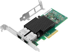 Load image into Gallery viewer, 10Gb PCI-E NIC Network Card for Intel X550-T2,2.5GbE/5GbE/10GbE Copper Dual RJ45 Ports,with Intel ELX550AT2 Chip,10GbE PCI Express 3.0 X4 Ethernet Adapter Support Windows/Linux/VMware