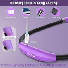 Load image into Gallery viewer, Vekkia Rechargeable LED Neck Reading Light, Book Lights for Reading in Bed, 3 Brightness Levels, Flexible Soft Silicone Arms Comfortable Wear, Long Lasting. Great for Readers, Craft & Knitting