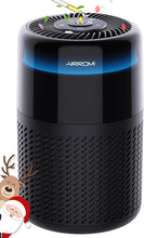 Load image into Gallery viewer, AIRROMI Air Purifier for Bedroom Home,HEPA Filter,Covers Upto 549 Ft²,Quiet 360°intake Air Cleaner with Fragrance ponge for Better Sleep,Night Light,Filters Smoke,Pet Dander,Allergies,Dust,A2005 Black