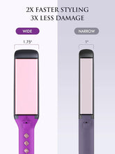 Load image into Gallery viewer, LANDOT Wide Flat Iron Hair Straightener: Professional 1-3/4 inch Argan Oil & Keratin Infused Ceramic Hair Straightener for Less Frizz & Shinier Hair