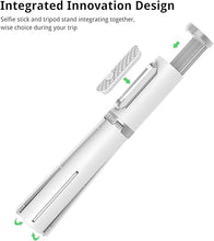 Load image into Gallery viewer, ATUMTEK Selfie Stick Tripod, Extendable 3 in 1 Aluminum Bluetooth Selfie Stick with Wireless Remote and Tripod Stand for iPhone 16/15/14/13/12/11 Pro Max/XS Max/XS/XR/X/8/7, Samsung Smartphones White