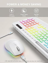 Load image into Gallery viewer, Wireless Keyboard and Mouse Combo, 9 Backlit Effects, Wrist Rest, Phone Holder, 2.4G Lag-Free Ergonomic Keyboards, Rechargeable Silent Cordless Set for Computer, Laptop, Mac, Windows -SABLUTE?White?