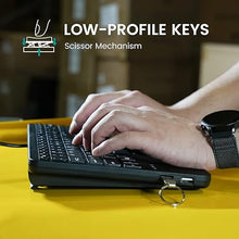 Load image into Gallery viewer, Perixx PERIBOARD-525 US, Wired Mini USB Keyboard with Touchpad - X Type Scissor Keys - 11.18x7.17x1.1 Inches - Build-in 2 USB Hubs - US English