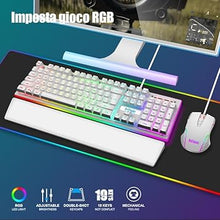 Load image into Gallery viewer, RedThunder K10 Wired Gaming Keyboard and Mouse and Wrist Rest Combo, RGB Backlit, Mechanical Feel Anti-ghosting Keyboard + 7D 7200 DPI Mice+Soft Leather Wrist Rest 3 in 1 PC Gamer Accessories(White)