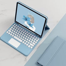 Load image into Gallery viewer, iPad Air2 iPad 5 iPad 6 Keyboard Case Touchpad Magnetic Detachable Bluetooth Keyboard Slim Smart case Round Key for iPad 5th 6th Generation 9.7'' (iPad Air2/iPad5/iPad6, Blue)