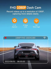 Load image into Gallery viewer, Dash Cam WiFi FHD 1080P Car Camera, Front Dash Camera for Cars, Mini Dashcams for Cars with Night Vision, 24 Hours Parking Mode, WDR, Loop Recording, G-Sensor, APP, Support 128GB Max
