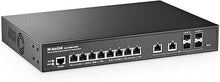Load image into Gallery viewer, MokerLink 8 Port 2.5 Gigabit PoE Managed Switch, 8x2.5G POE, 2x10G Ethernet, 4x10G SFP+, IEEE8023af/at PoE 120W, Web/CLI L3 Managed, Desktop|Rackmount Network Switch