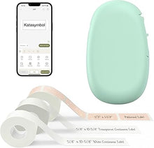 Load image into Gallery viewer, SUPVAN E10 Bluetooth Label Maker Machine with 3 Tapes, Continuous Waterproof Label, Versatile App with 35 Fonts and 1k+ Icons, Inkless Labeler for Home, Kitchen, School, Office Organization, Green