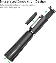 Load image into Gallery viewer, ATUMTEK Selfie Stick Tripod, Extendable 3 in 1 Aluminum Bluetooth Selfie Stick with Wireless Remote and Tripod Stand for iPhone 16/15/14/13/12/11 Pro Max/XS Max/XS/XR/X/8/7, Samsung Smartphones Black