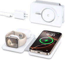 Load image into Gallery viewer, Magnetic Wireless Charger for iPhone: 3 in 1 Travel Charging Station for Apple Devices for iPhone 16 15 14 13 12 Pro Max Plus - Foldable Charging Pad for Apple Watch Series & Airpods 3 2 Pro