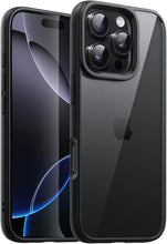 Load image into Gallery viewer, JETech Case for iPhone 16 Pro 6.3-Inch, Shockproof Phone Bumper Cover, Solid Color Matte TPU Frame, Anti-Scratch Clear Back (Black)