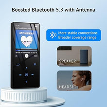 Load image into Gallery viewer, 64GB MP3 Player with Boosted Bluetooth 5.3, Music Player Features HD Speaker, 2.4" Screen, Touch Buttons, Expandable SD Card Slot, Supports FM Radio, Voice Recorder, E-Book, and More