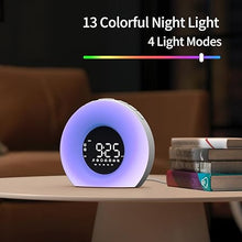 Load image into Gallery viewer, Wake Up Light Sunrise Alarm Clock with Sunrise Sunset Simulation 23 Nature Sleep Sounds 13 Colors Night Light Dual Alarms Snooze Function Sleep Aid for Heavy Sleepers Kids Adults (White)