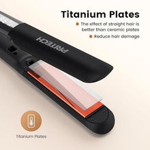 Load image into Gallery viewer, PRITECH Flat Iron Hair Straightener and Curler 2 in 1, Titanium Flat Iron with Negative Ions, Adjustable Temp(248?-450?) and Automatic Shut Off (Black)