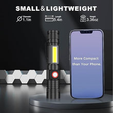 Load image into Gallery viewer, iToncs LED Flashlight Rechargeable, 2000 Lumens Super Bright Magnetic Flashlight with COB Work Light, Waterproof, 4 Modes, Pocket Tactical Flashlights 2 Packs Tactical Flashlights with Bag