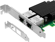 Load image into Gallery viewer, PCIe Ethernet Network Card for Intel X550-T2 ELX550AT Chipset PCIe 3.0 X4 10Gb Dual Port RJ45 LAN Card Support Windows Server/Windows/Linux/VMware/ESX
