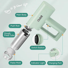 Load image into Gallery viewer, Newhai Handheld Portable Pasta Maker 5-in-1 Cordless Pasta Machine with Shaping Disc Electric Noodle Maker for Homemade Spaghetti Ramen